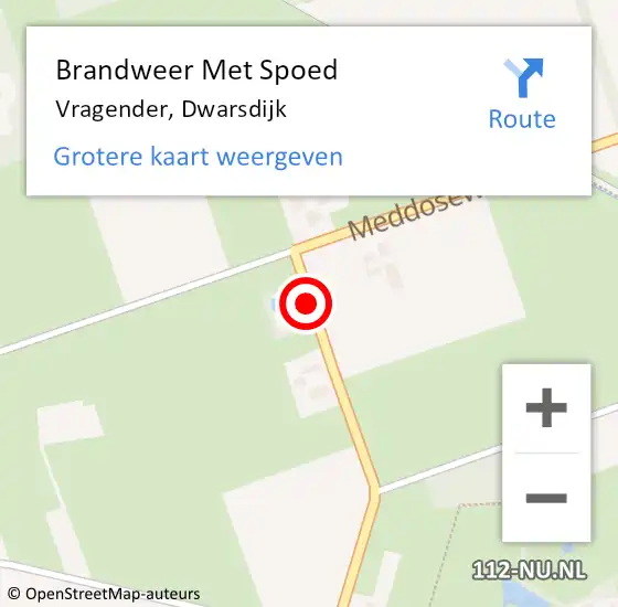 Locatie op kaart van de 112 melding: Brandweer Met Spoed Naar Vragender, Dwarsdijk op 1 januari 2017 03:30