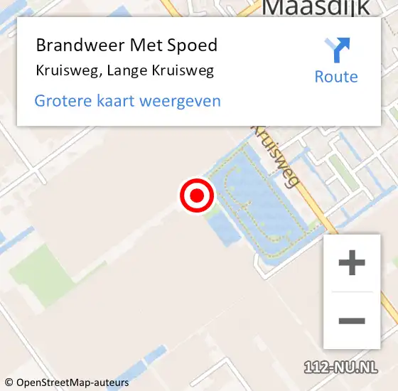 Locatie op kaart van de 112 melding: Brandweer Met Spoed Naar Kruisweg, Lange Kruisweg op 1 januari 2017 03:49