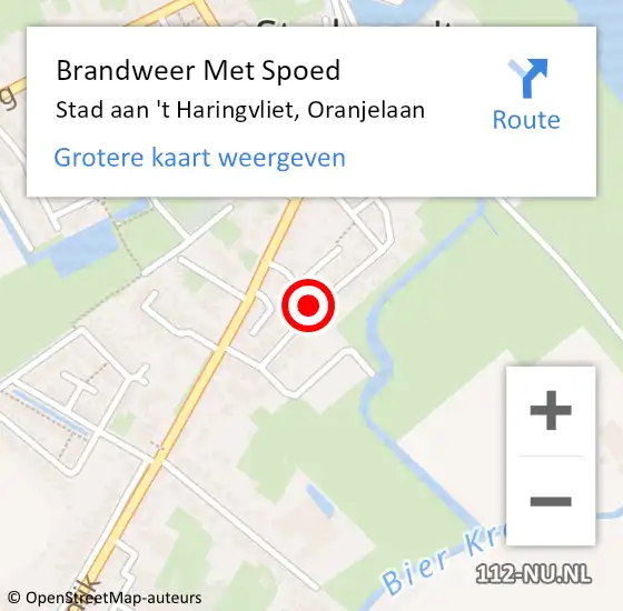 Locatie op kaart van de 112 melding: Brandweer Met Spoed Naar Stad aan 't Haringvliet, Oranjelaan op 1 januari 2017 03:51