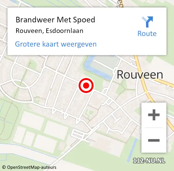 Locatie op kaart van de 112 melding: Brandweer Met Spoed Naar Rouveen, Esdoornlaan op 1 januari 2017 03:56