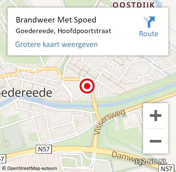 Locatie op kaart van de 112 melding: Brandweer Met Spoed Naar Goedereede, Hoofdpoortstraat op 1 januari 2017 04:17