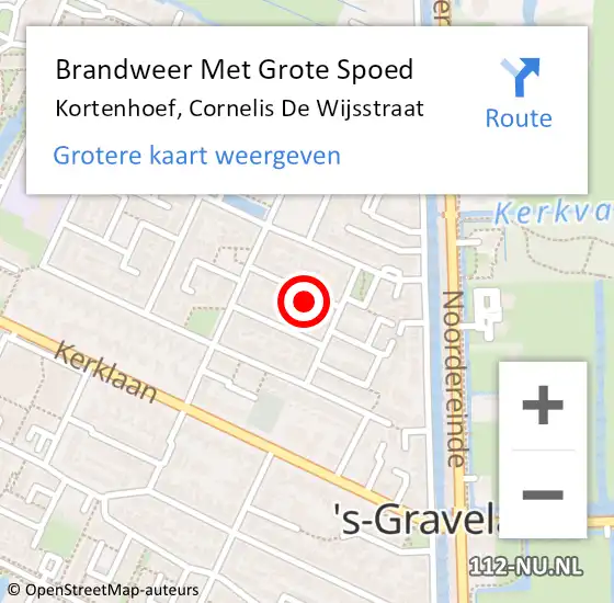 Locatie op kaart van de 112 melding: Brandweer Met Grote Spoed Naar Kortenhoef, Cornelis De Wijsstraat op 1 januari 2017 04:24