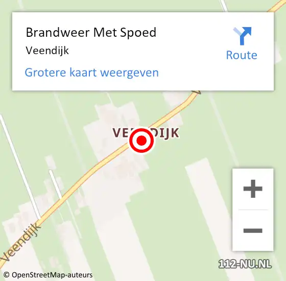 Locatie op kaart van de 112 melding: Brandweer Met Spoed Naar Veendijk op 1 januari 2017 06:29