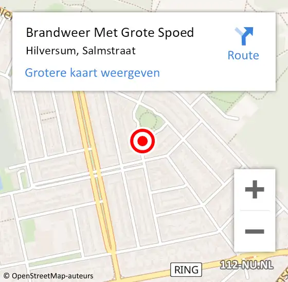 Locatie op kaart van de 112 melding: Brandweer Met Grote Spoed Naar Hilversum, Salmstraat op 1 januari 2017 07:45