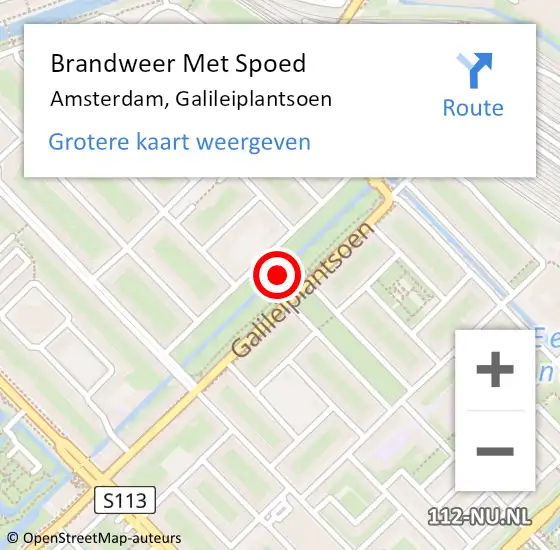 Locatie op kaart van de 112 melding: Brandweer Met Spoed Naar Amsterdam, Galileiplantsoen op 1 januari 2017 08:58