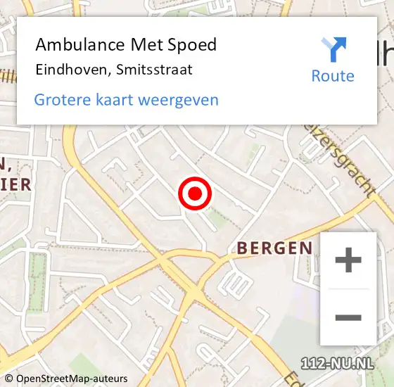 Locatie op kaart van de 112 melding: Ambulance Met Spoed Naar Eindhoven, Smitsstraat op 1 januari 2017 09:24