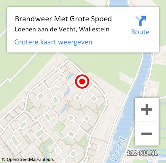 Locatie op kaart van de 112 melding: Brandweer Met Grote Spoed Naar Loenen aan de Vecht, Wallestein op 1 januari 2017 10:45