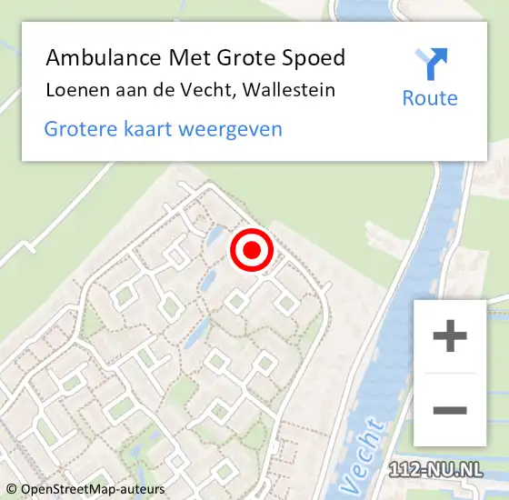 Locatie op kaart van de 112 melding: Ambulance Met Grote Spoed Naar Loenen aan de Vecht, Wallestein op 1 januari 2017 10:46