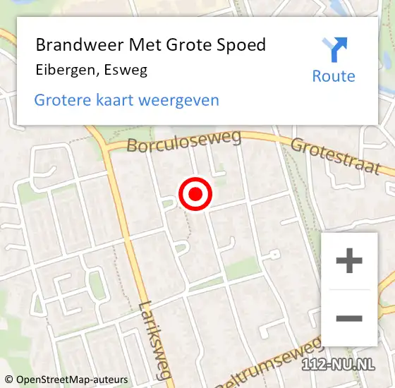 Locatie op kaart van de 112 melding: Brandweer Met Grote Spoed Naar Eibergen, Esweg op 1 januari 2017 11:00