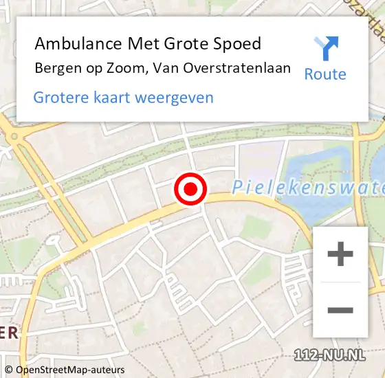 Locatie op kaart van de 112 melding: Ambulance Met Grote Spoed Naar Bergen op Zoom, Van Overstratenlaan op 1 januari 2017 12:05