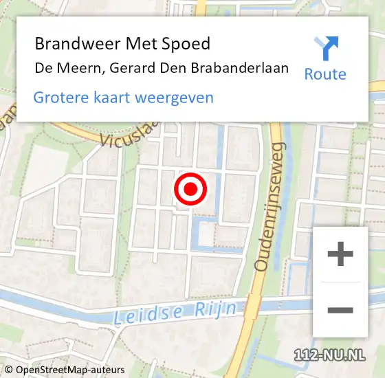 Locatie op kaart van de 112 melding: Brandweer Met Spoed Naar De Meern, Gerard Den Brabanderlaan op 1 januari 2017 13:07
