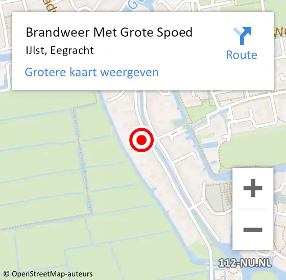 Locatie op kaart van de 112 melding: Brandweer Met Grote Spoed Naar IJlst, Eegracht op 1 januari 2017 13:38