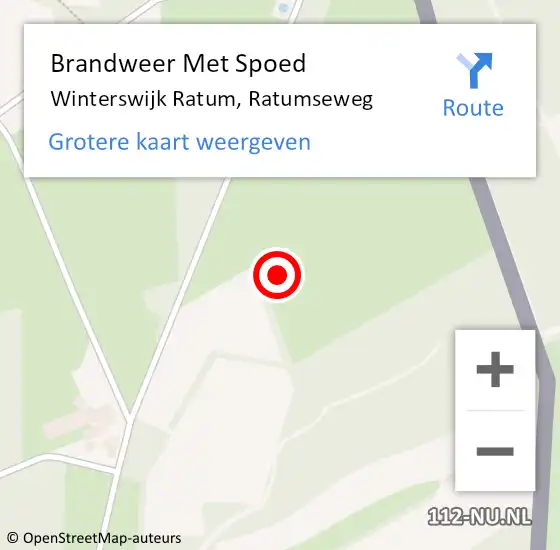 Locatie op kaart van de 112 melding: Brandweer Met Spoed Naar Winterswijk Ratum, Ratumseweg op 1 januari 2017 16:32