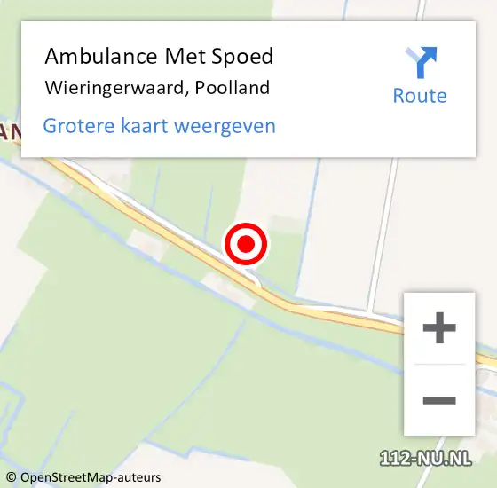 Locatie op kaart van de 112 melding: Ambulance Met Spoed Naar Wieringerwaard, Poolland op 1 januari 2017 16:39