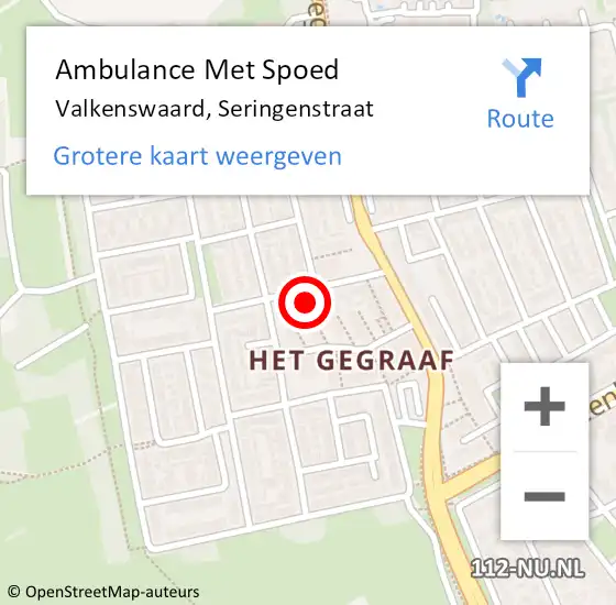 Locatie op kaart van de 112 melding: Ambulance Met Spoed Naar Valkenswaard, Seringenstraat op 1 januari 2017 17:47