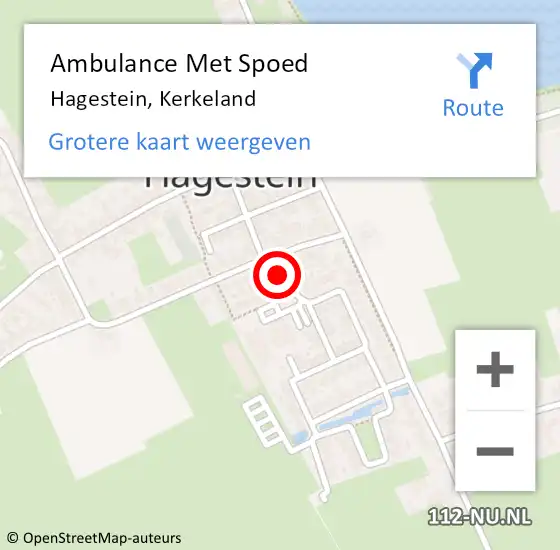 Locatie op kaart van de 112 melding: Ambulance Met Spoed Naar Hagestein, Kerkeland op 6 januari 2014 15:21