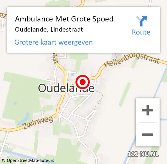Locatie op kaart van de 112 melding: Ambulance Met Grote Spoed Naar Oudelande, Lindestraat op 1 januari 2017 19:36