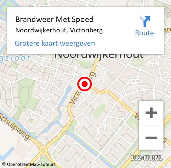 Locatie op kaart van de 112 melding: Brandweer Met Spoed Naar Noordwijkerhout, Victoriberg op 1 januari 2017 19:43