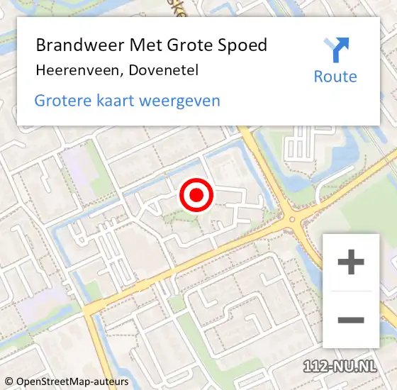 Locatie op kaart van de 112 melding: Brandweer Met Grote Spoed Naar Heerenveen, Dovenetel op 1 januari 2017 19:56