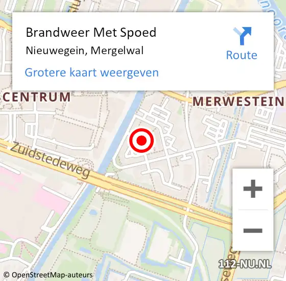 Locatie op kaart van de 112 melding: Brandweer Met Spoed Naar Nieuwegein, Mergelwal op 1 januari 2017 20:47