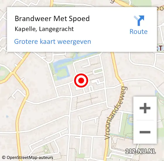 Locatie op kaart van de 112 melding: Brandweer Met Spoed Naar Kapelle, Langegracht op 1 januari 2017 21:05