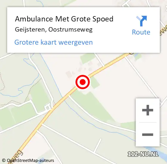 Locatie op kaart van de 112 melding: Ambulance Met Grote Spoed Naar Geijsteren, Oostrumseweg op 1 januari 2017 21:19