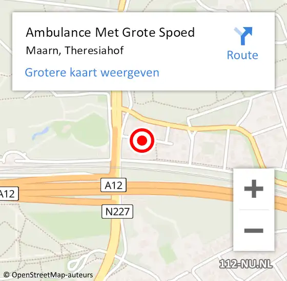 Locatie op kaart van de 112 melding: Ambulance Met Grote Spoed Naar Maarn, Theresiahof op 1 januari 2017 21:32