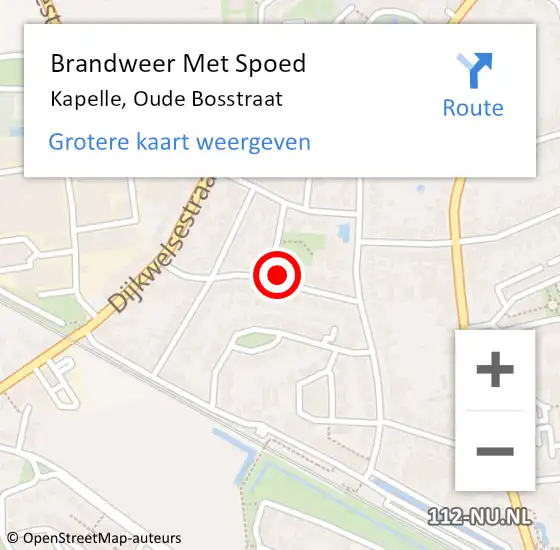 Locatie op kaart van de 112 melding: Brandweer Met Spoed Naar Kapelle, Oude Bosstraat op 2 januari 2017 02:40