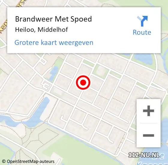 Locatie op kaart van de 112 melding: Brandweer Met Spoed Naar Heiloo, Middelhof op 2 januari 2017 05:30