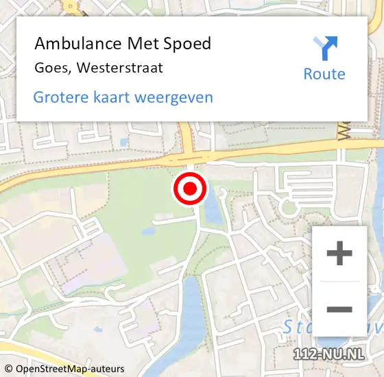 Locatie op kaart van de 112 melding: Ambulance Met Spoed Naar Goes, Westerstraat op 2 januari 2017 08:48