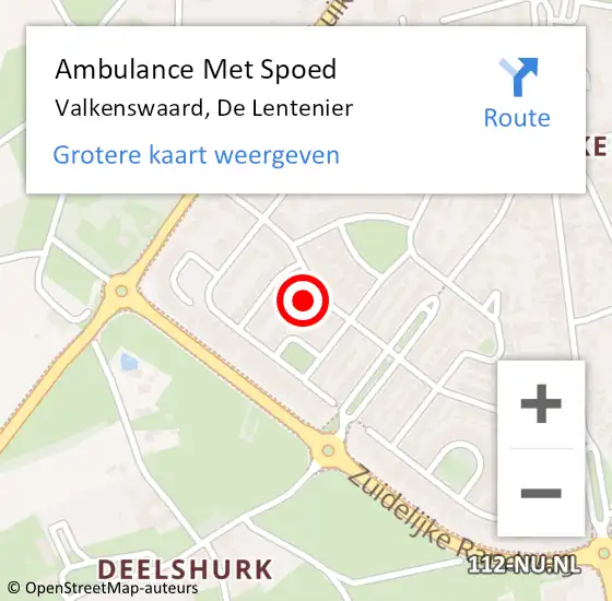 Locatie op kaart van de 112 melding: Ambulance Met Spoed Naar Valkenswaard, De Lentenier op 2 januari 2017 08:48