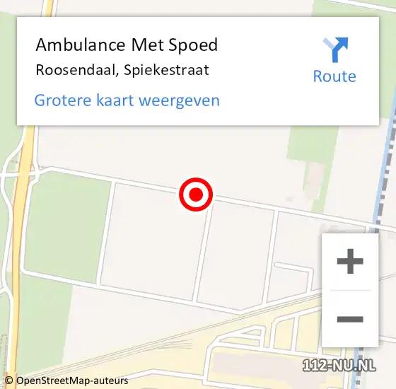 Locatie op kaart van de 112 melding: Ambulance Met Spoed Naar Roosendaal, Spiekestraat op 2 januari 2017 08:55