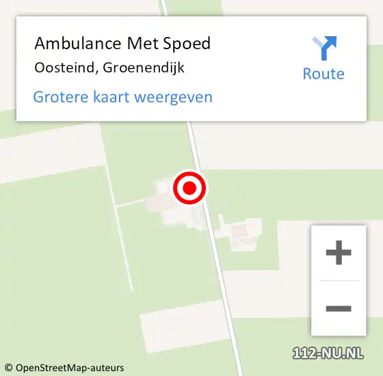 Locatie op kaart van de 112 melding: Ambulance Met Spoed Naar Oosteind, Groenendijk op 2 januari 2017 09:30