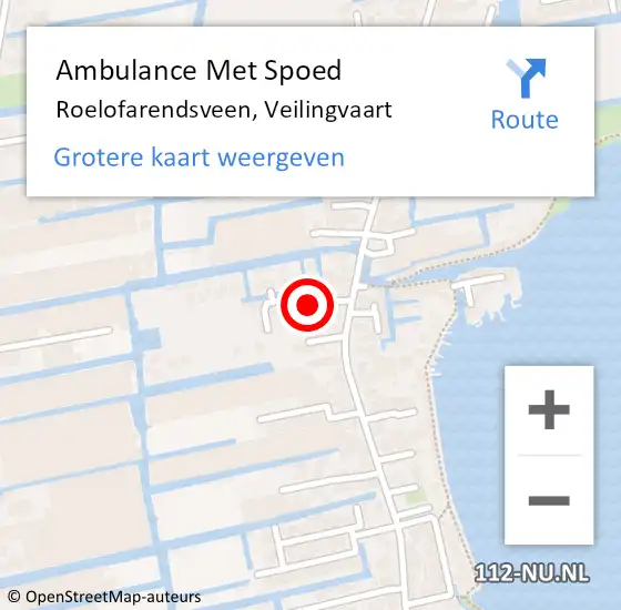 Locatie op kaart van de 112 melding: Ambulance Met Spoed Naar Roelofarendsveen, Veilingvaart op 2 januari 2017 09:31