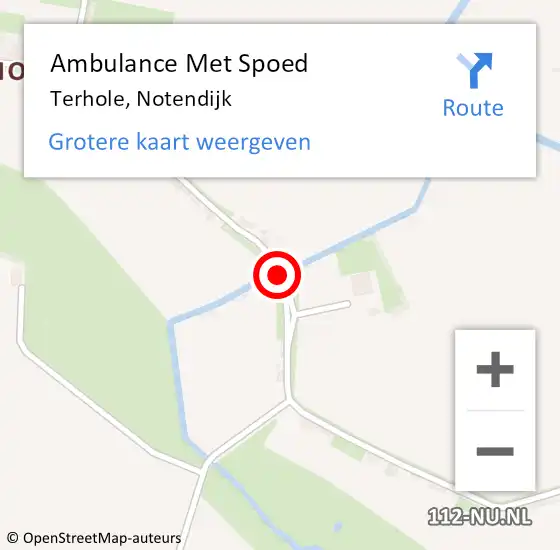 Locatie op kaart van de 112 melding: Ambulance Met Spoed Naar Terhole, Notendijk op 2 januari 2017 10:09