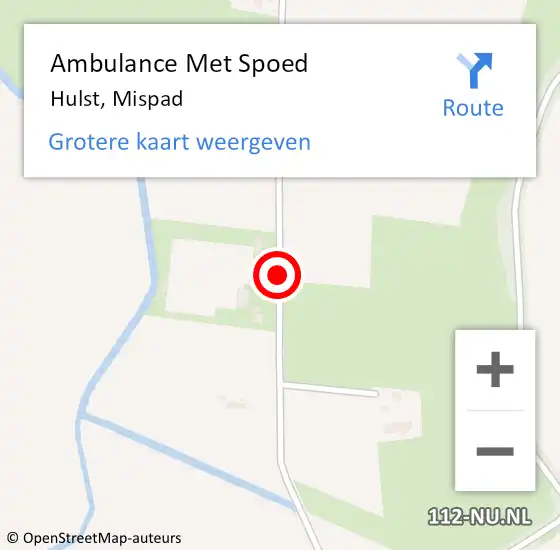 Locatie op kaart van de 112 melding: Ambulance Met Spoed Naar Hulst, Mispad op 2 januari 2017 10:15