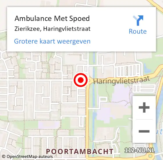 Locatie op kaart van de 112 melding: Ambulance Met Spoed Naar Zierikzee, Haringvlietstraat op 2 januari 2017 10:24