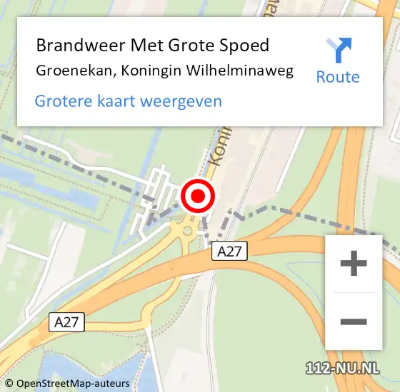 Locatie op kaart van de 112 melding: Brandweer Met Grote Spoed Naar Groenekan, Koningin Wilhelminaweg op 2 januari 2017 10:46