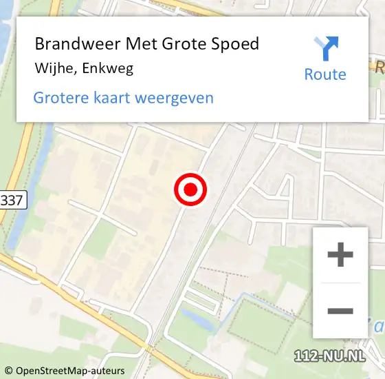 Locatie op kaart van de 112 melding: Brandweer Met Grote Spoed Naar Wijhe, Enkweg op 2 januari 2017 11:25