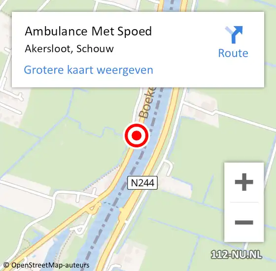 Locatie op kaart van de 112 melding: Ambulance Met Spoed Naar Akersloot, Schouw op 2 januari 2017 12:38