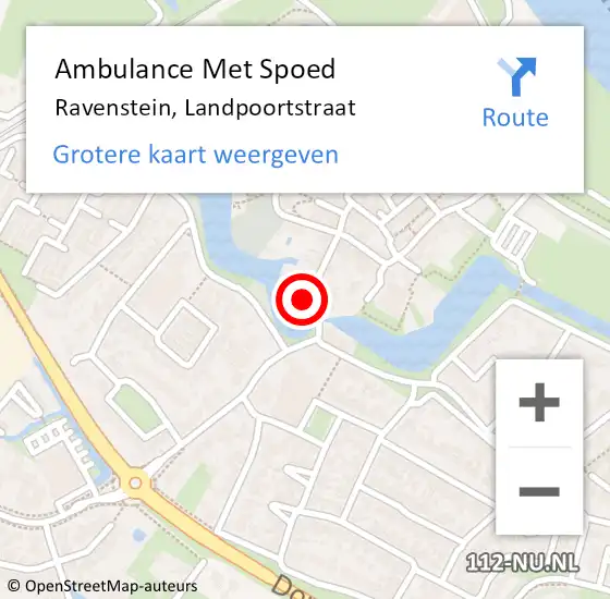 Locatie op kaart van de 112 melding: Ambulance Met Spoed Naar Ravenstein, Landpoortstraat op 2 januari 2017 13:21