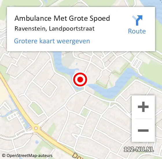 Locatie op kaart van de 112 melding: Ambulance Met Grote Spoed Naar Ravenstein, Landpoortstraat op 2 januari 2017 13:38