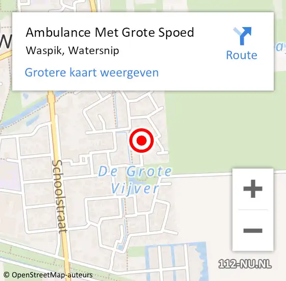 Locatie op kaart van de 112 melding: Ambulance Met Grote Spoed Naar Waspik, Watersnip op 2 januari 2017 15:50