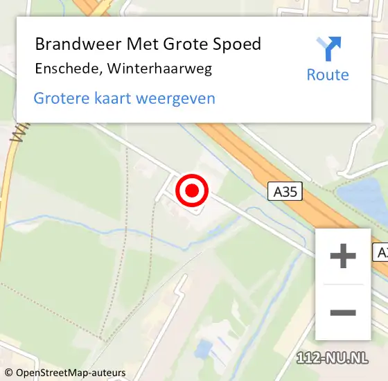 Locatie op kaart van de 112 melding: Brandweer Met Grote Spoed Naar Enschede, Winterhaarweg op 2 januari 2017 16:07