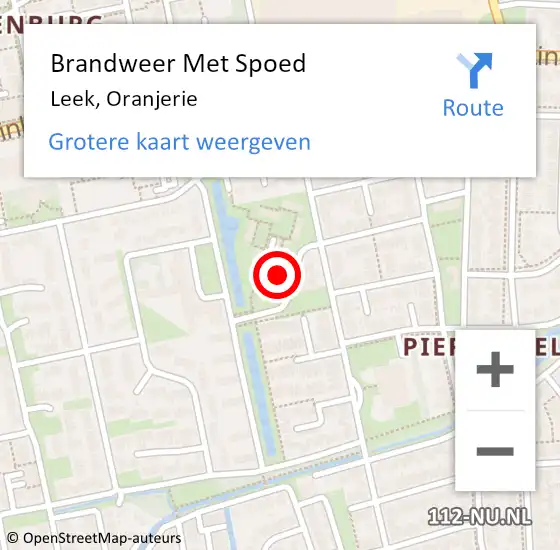 Locatie op kaart van de 112 melding: Brandweer Met Spoed Naar Leek, Oranjerie op 2 januari 2017 16:35