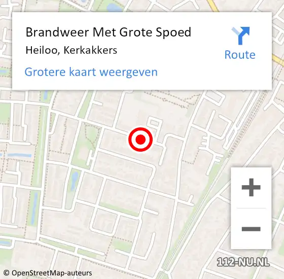 Locatie op kaart van de 112 melding: Brandweer Met Grote Spoed Naar Heiloo, Kerkakkers op 2 januari 2017 16:50