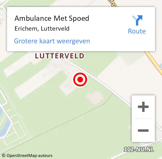 Locatie op kaart van de 112 melding: Ambulance Met Spoed Naar Erichem, Lutterveld op 2 januari 2017 16:54