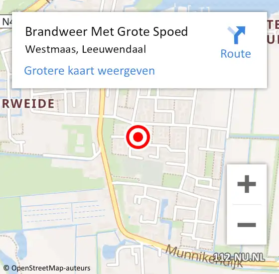 Locatie op kaart van de 112 melding: Brandweer Met Grote Spoed Naar Westmaas, Leeuwendaal op 2 januari 2017 17:41