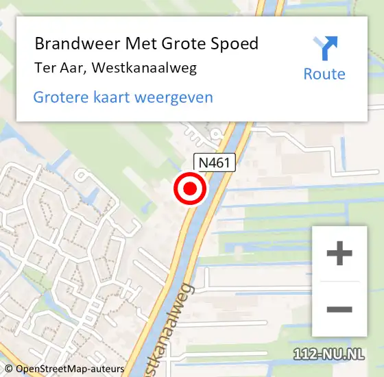 Locatie op kaart van de 112 melding: Brandweer Met Grote Spoed Naar Ter Aar, Westkanaalweg op 2 januari 2017 17:55