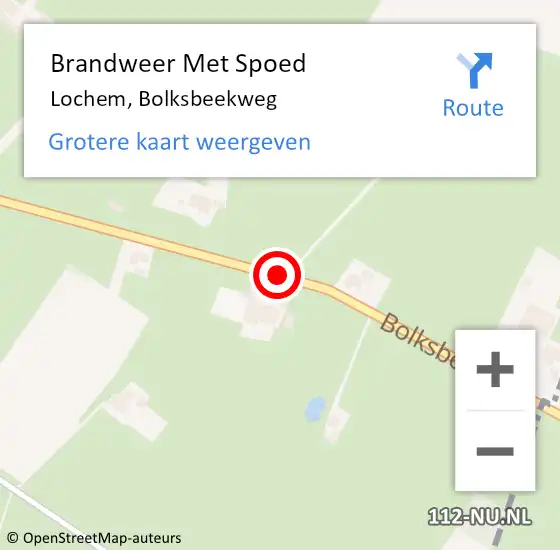 Locatie op kaart van de 112 melding: Brandweer Met Spoed Naar Lochem, Bolksbeekweg op 2 januari 2017 18:15